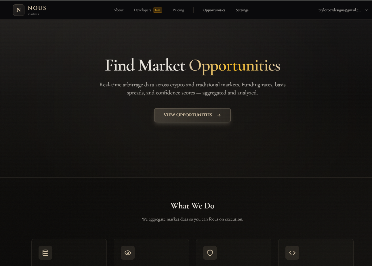 Nous Markets Landing